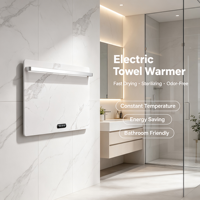 Sèche-serviettes électrique mural personnalisé en ardoise, support chauffant intelligent IPX4 pour salle de bain d'hôtel, vente en gros OEM ODM