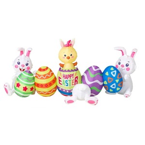 Holiday Outdoor Yard LED Light Decorations Cross-Border Easter <strong>Eggs</strong>, Rabbits, and Chicks: Cartoon Inflatable Toys - Product Image 5