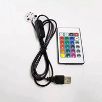 Placa Pcb LED RGB SMD de 5V, Control remoto de 31mm de diámetro, 24 teclas, Base de madera, fuente de luz nocturna, Cable USB de 1,5 m, componentes de lámparas de alambre