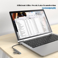 Répartiteur USB pour ordinateur portable Multiport USB A vers 4 USB 3.0 Hub Expander Transfert de données rapide Compatible avec Windows PC Mac Printer