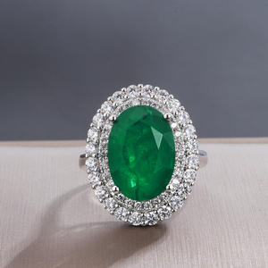 Vintage Style Européen et Américain Simulé Émeraude Paraiba Tourmaline Couleur Gemme Élégant Anneau Femmes Bijoux En Gros - Product Image 3