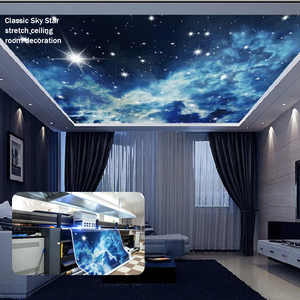 Films décoratifs pour plafonds tendus imprimés avec des motifs de ciel nocturne et d'étoiles en fibre optique LED pour la décoration de plafonds de chambre à coucher OEM - Product Image 1