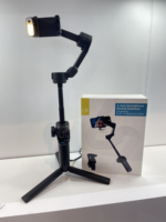 Stabilisateur de cardan pliable 3-en-1 pour téléphone portable L9 avec tige intégrée, suivi IA et lumière LED pour Vlog et Selfie 5.3