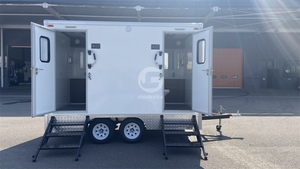 Baños Portátiles de Lujo para Exteriores, Remolque de Baño de 3.5 Metros, Moderno, con 2 Cabinas, Estructura de Acero Móvil, Panel Sándwich - para EE. UU. - Product Image 2