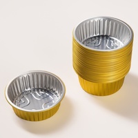 Barquettes à gâteau jetables en aluminium doré BLUE FOIL 6'' avec couvercle en plastique de qualité alimentaire, compatibles congélateur/four, pour cuisson, stockage et rôtissage