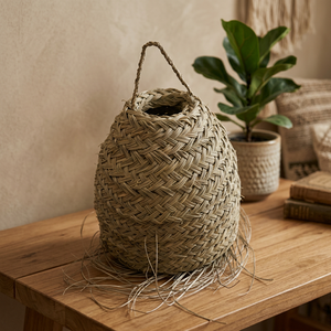 Handmade Bamboo Woven Straw Lamp Covers Natural Traditional Craft Home Decoration - Product Image 4
