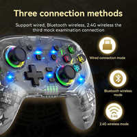 Nouvelle manette de jeu sans fil transparente à 6 axes avec double vibration, manette de jeu ou contrôleur de console de jeu P4 PS-3