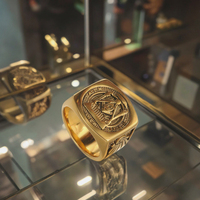 Bague Commémorative de Championnat Tendance Faite à la Main FH pour Hommes – Symbole Unique de Gloire au Basketball et au Hockey, Incrustation Cuivre et Zircon