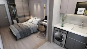 Home villa 3d renderização interior design interior serviço com quarto moderno conjunto