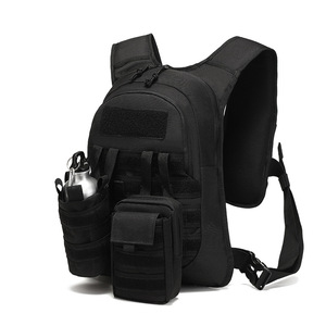 Sac de poitrine tactique noir personnalisé, sac à dos multifonctionnel en polyester/revêtement en PU pour l'alpinisme et la randonnée - Product Image 2