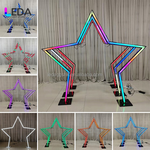 LEDA Moderno Túnel de Metal Negro Desmontable en Forma de Estrella LED para Bodas, Tamaño y Color Personalizables, Novedad, Globo de Flores - Product Image 6