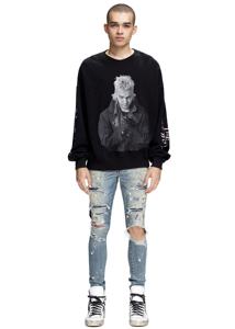 Jeans para Hombre Yiwu Demand Crystal Painter Destory Jeans Clásicos en Color Índigo - Product Image 2