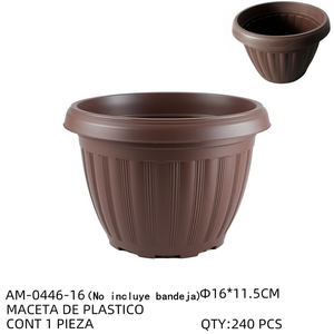 Pot de fleurs en plastique Zaa, diamètre 16 cm, design classique, jardinière durable pour une utilisation en intérieur et en extérieur - Product Image 1