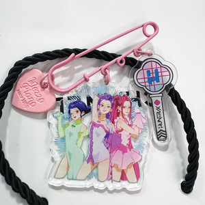 Kpop cacciatori di demoni spilla in acrilico abbigliamento charm rosa cuori <span class=keywords><strong>vendita</strong></span> calda portachiavi Rumi <span class=keywords><strong>Mira</strong></span> Zoey borsa abbigliamento spilla bagstalle - Product Image 4