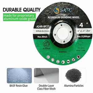 Meule à tronçonner à centre dégoulinant SATC 4 x 1/4 x 7/8 po T27 – Haute efficacité pour le meulage de l'aluminium - Product Image 3