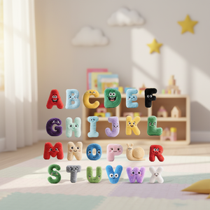 ตุ๊กตาอักษรภาษาอังกฤษน่ารักตลกนุ่มนิ่ม 26 แบบ ของเล่นเสริมพัฒนาการเด็ก บรรจุใยฝ้าย PP บุด้วยผ้าตาข่าย ให้ความอบอุ่น - Product Image 1