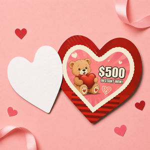 Billets à déchirer personnalisés de haute qualité avec logo, à fenêtre unique et languette en forme de cœur, sur le thème de la Saint-Valentin, pour cartes à prix à déchirer - Product Image 6