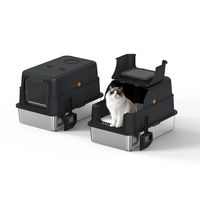 Bellyy OEM Grande litière pliable et portable pour chat avec couvercle, pelle, acier inoxydable et plastique, facile à nettoyer pour chats et accessoires