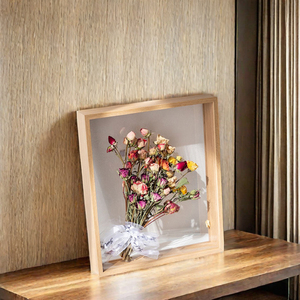 Cadre Photo Professionnel En Bois Doré 8x8 Pouces - Verre Et Bois - Cadre Mural Ou Table