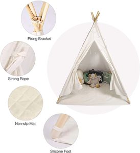 Tienda de campaña plegable portátil para bebés, juguete suave, bonita casa de juegos India para niños, <span class=keywords><strong>tipi</strong></span> triangular de algodón de lona, <span class=keywords><strong>tipi</strong></span> de juego para niños al aire libre - Product Image 4
