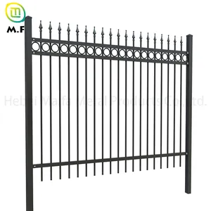 Metal negro seguridad 6x8 valla de acero paneles de valla de lanza jardín al aire libre galvanizado paneles de valla de acero de hierro forjado