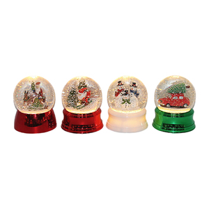 Decoración navideña de resina, bola de cristal para mesa, luz Led, linterna de nieve de Navidad, soporte Usb y música - Product Image 1