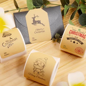 Etiquetas adhesivas personalizadas para <span class=keywords><strong>hombre</strong></span> de jengibre de Navidad, stock personalizado listo para vacaciones a granel - Product Image 1