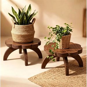 Cross-border wooden plant <b>stand</b> flower <b>pot</b> display rack base floor simple potted plant <b>stand</b> solid wood height stool - Product Image 1