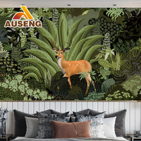 Papier Peint Mural Personnalisé Auseng 3D pour Salon Chambre d'Hôtel Décoration Murale Impression Naturelle Art Déco