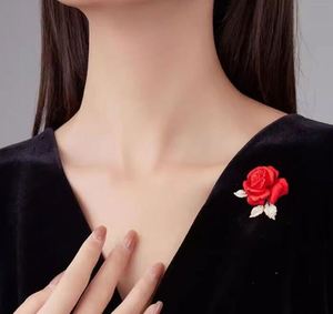 Broche de Rosa Roja de Moda, Accesorios de Ropa, Broches de Flores de Rosa para Mujer, Pin de Solapa para Boda, Corsage para Abrigo - Product Image 3