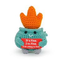 Vente en gros de mini-poupées en peluche au crochet faites à la main, vache, girafe, jouet en laine tricotée, cadeau pour rehausser le moral avec carte de vœux pour amis
