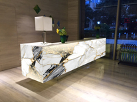 Produit de fausse pierre de grande dalle d'onyx rétroéclairé en albâtre artificiel pour panneau de mur intérieur