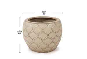 Pot de fleurs en céramique léger et écologique avec un design rustique, pot sur pied pour l'intérieur/l'extérieur, pour le jardin et la terrasse - Product Image 4