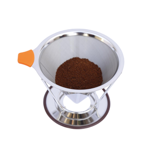 Filtre à <span class=keywords><strong>café</strong></span> permanent réutilisable en acier inoxydable pour cafetière à filtre manuelle de style Chemex Hario V60 - Product Image 1