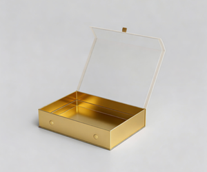Caja de regalo magnética de cartón de lujo personalizada dorada con tapa abatible y logotipo personalizado - Product Image 2