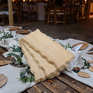 Lot de 3 enseignes vierges en bois massif naturel poli Plaques en bois non fini pour l'artisanat - Product Image 2