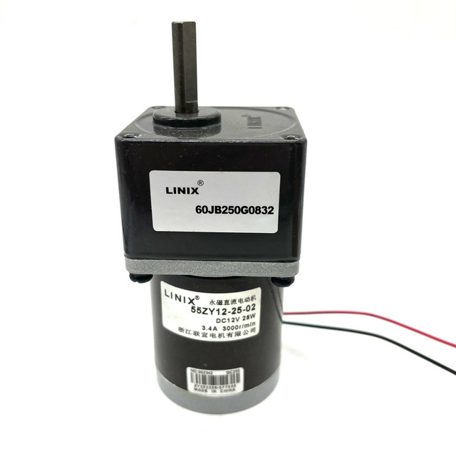 Permanent Magnet 24 Volt DC Gear Motor with Gearbox 12V 24V 55ZY12-25-0260JB250G0832