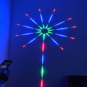 شريط ألعاب نارية بتصميم جديد مع تحكم في الموسيقى وأضواء <span class=keywords><strong>LED</strong></span> باللون الأحمر والأخضر والأزرق بقوة 5 فولت شريط إضاءة ديكور منزلي وغرفة الإجازات شريط إضاءة لحفلات الزفاف والحفلات والحانات والصالات الرياضية - Product Image 2