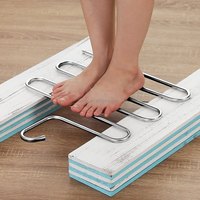 Cintres à pantalons gain de place en acier inoxydable, cintre à pantalons 5 couches, support multi-pantalons en forme de S, cintre à vêtements