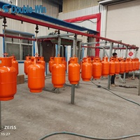 Ligne de production de revêtement en poudre par accumulation aérienne pour accessoires métalliques de fourgonnettes/camions, pompe PLC, revêtement continu à haute productivité