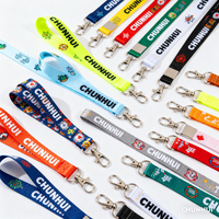 Lanière personnalisée en polyester écologique avec logo, porte-badge et porte-clés