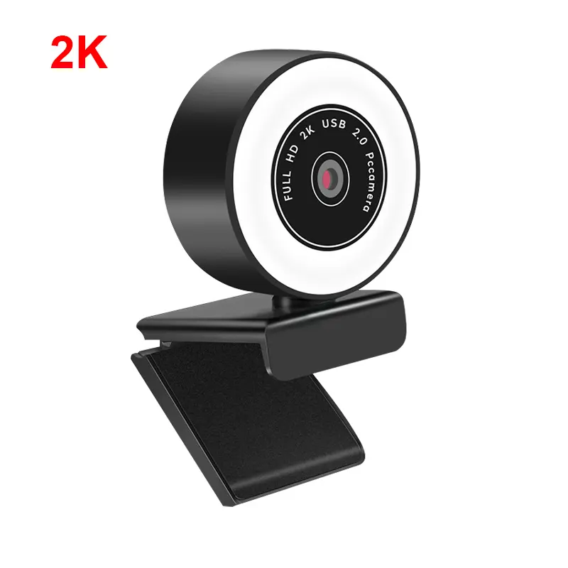 Webcam HD 2K, 1080 p, avec Microphone intégré, Mini caméra, mise au point automatique