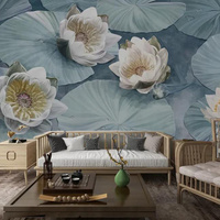Papier peint 3D vintage à motifs floraux sombres pour la décoration murale du salon et de la chambre à coucher