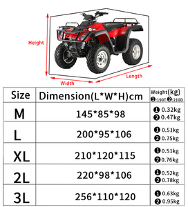 Vente en gros de housses de voiture ATV imperméables 210D en tissu Oxford revêtues d'argent pour Honda FourTrax Foreman <span class=keywords><strong>4x4</strong></span> - Product Image 6