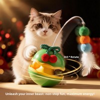Year Horse Tumbler Katzenspielzeug: Selbstunterhaltender Katzenminze-Teaser-Stab mit Feder, interaktiver Katzen-Drehteller, intellektuelles Haustierspielzeug