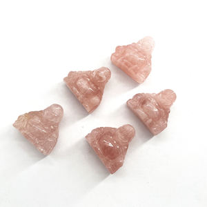 Venta al por mayor estatua de cuarzo rosa cristal sonrisa <span class=keywords><strong>Buda</strong></span> para artesanía de cristal - Product Image 2