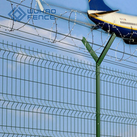 Clôture de périmètre haute sécurité en maille 3D galvanisée et recouverte de PVC, anti-corrosion, anti-escalade, pour aéroport