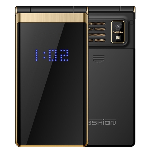 Mafam F120 Flip Phone 5800mAh Battery Dual SIM FM Radio External Time Display 2.4 Inch Big Keys Pocket Phone