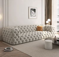 Ensemble de canapés de salon modernes en bambou écologique avec tête de lit et ottoman, design luxueux pour la maison