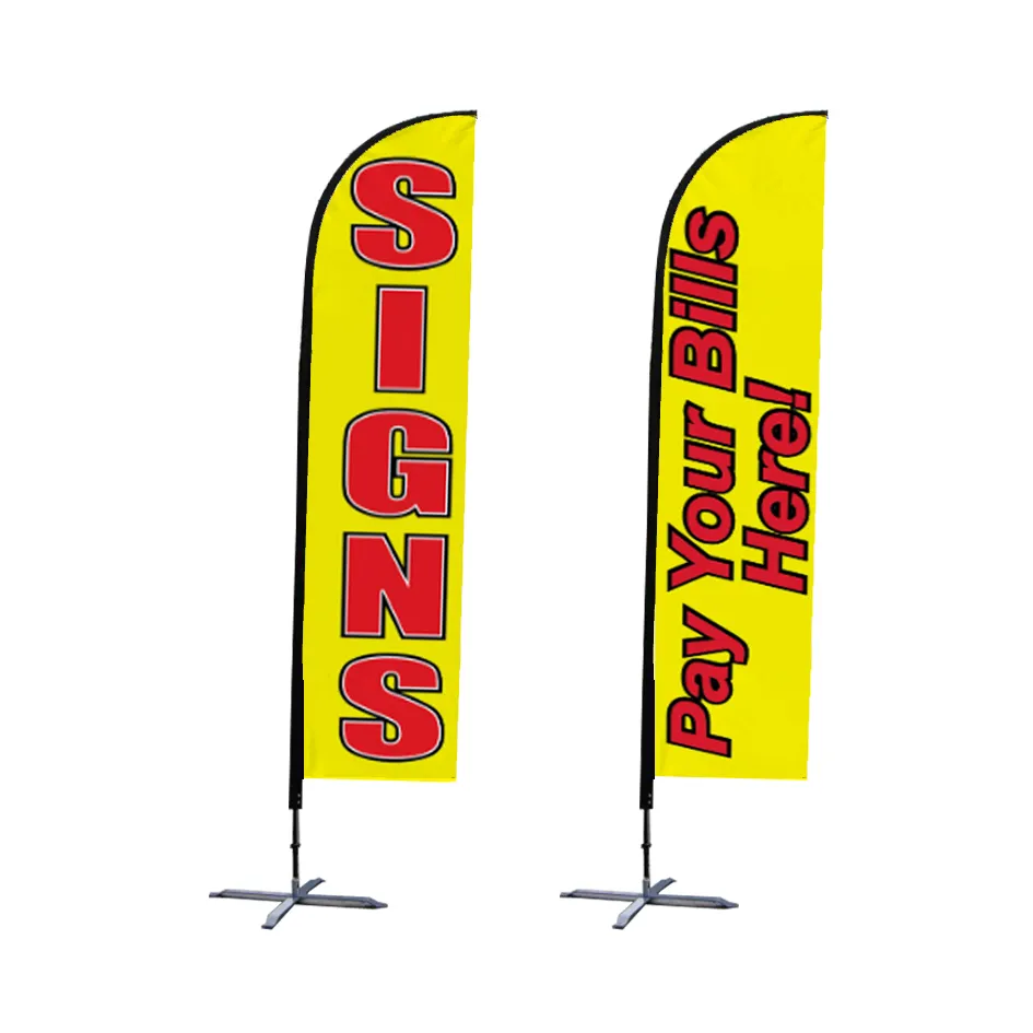 Polyester Feather Vlag Promotionele Gebruik Reclame Tentoonstelling Evenement Outdoor Flying Flag Beach Banner Stand, Teardrop Vlag